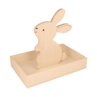 Wooden tray with bunny figure to design, bunny tray for...