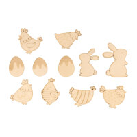 Wooden decoration, flowers, bunny, chicken, Easter...