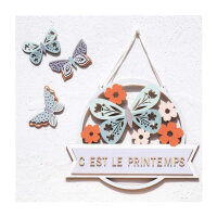 Wooden shield with butterfly to hang up, DIY wooden wall...