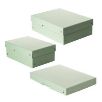 Falken Box Pastell Grün,DIN A4 oder DIN A5, genieteter Aufbewahrungskarton aus FSC Pappe