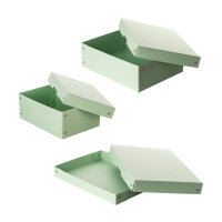 Falken Box Pastell Grün,DIN A4 oder DIN A5, genieteter Aufbewahrungskarton aus FSC Pappe