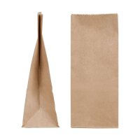 Paper bag 190 x 370 mm, brown, smooth, single-ply, kraft paper, without window