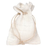 White gift bag with drawstring, 17 x 24 cm, fabric bag,...