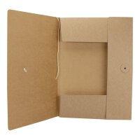 Folder, A4, string and button, kraft cardboard, unprinted
