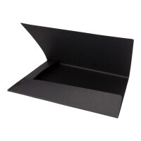 Black presentation folder, A4, unprinted, recycled cardboard - 10 pieces/pack
