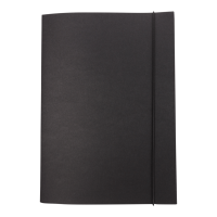 Black presentation folder, A4, unprinted, recycled cardboard - 10 pieces/pack