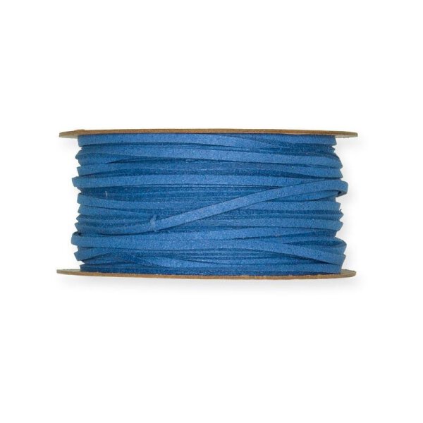 Deco ribbon leather look, Blue, 3 mm, 20 m roll