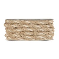 Jute cord, bicolor, 10 meter roll, 10 mm